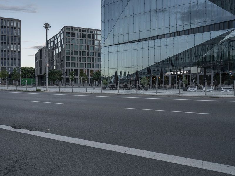 Empty Road and Glass Buildings in Berlin Financial District HDRi Maps ...