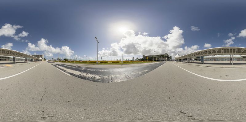 Empty Road in Miami, Florida HDRi Maps and Backplates