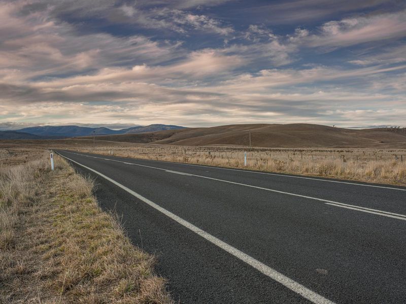 Empty Road Through Open Field Landscape and Mountains HDRi Maps and ...
