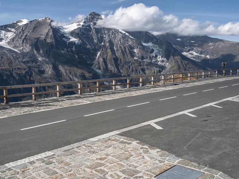 Empty Road Over Snow-Covered Mountains in Austria HDRi Maps and Backplates
