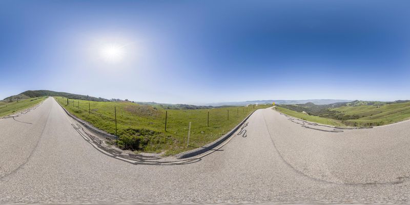Empty Road in a Rural Field in California, USA HDRi Maps and Backplates