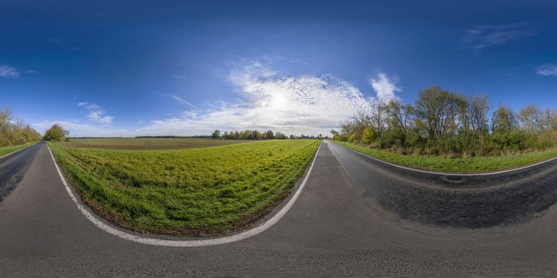 Empty Road in Rural Germany: A Picturesque Autumn Landscape HDRi Maps ...