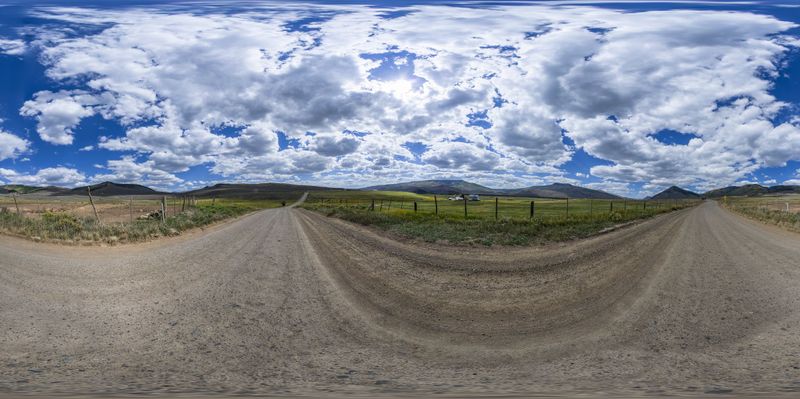 Empty Road Through Rural Landscape with Green Grass HDRi Maps and ...