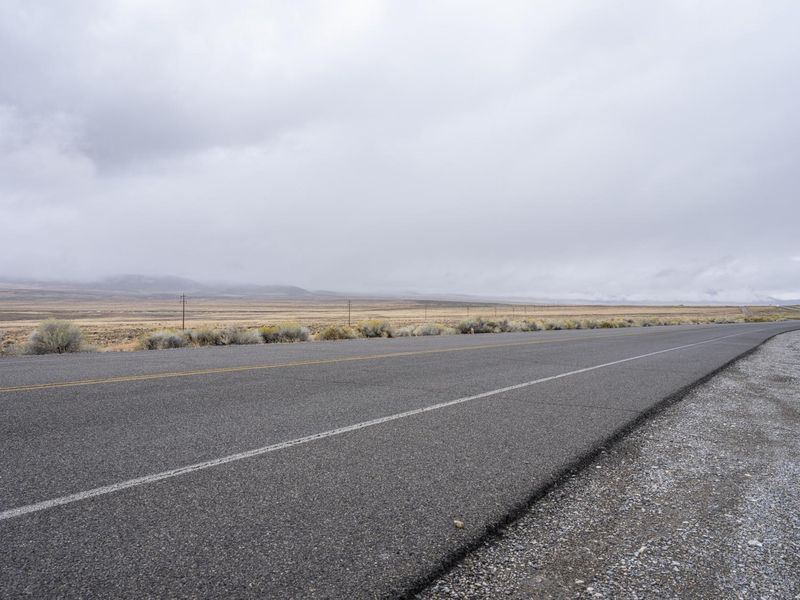 Empty Road through Utah Desert with Grey Skies HDRi Maps and Backplates