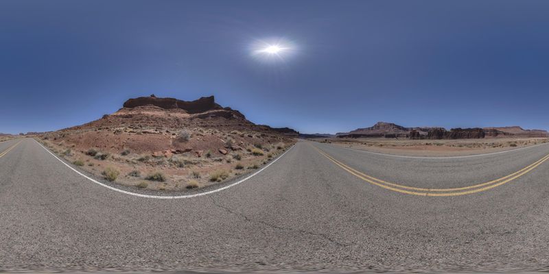 An Empty Road in Utah: Stretching Towards the Mountain Range HDRi Maps ...