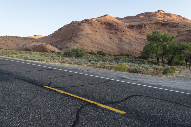 Empty Roadway Through Utah's Red Rock Mountains HDRi Maps and Backplates