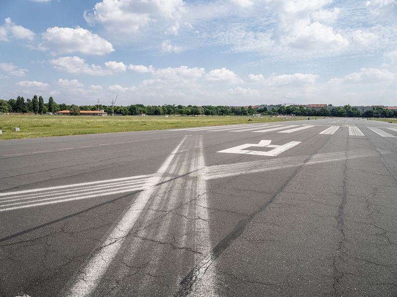 Empty Runway at Berlin Airport, Europe HDRi Maps and Backplates