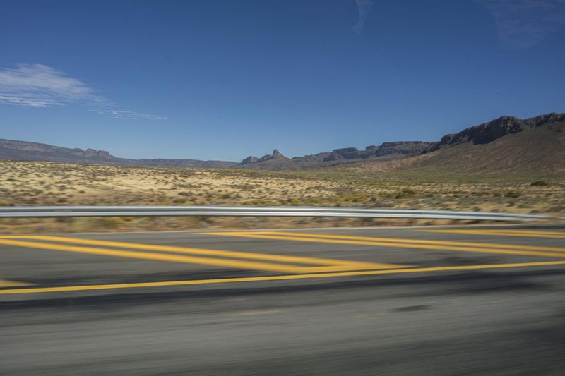 Endless Road in African Desert Mountain Range HDRi Maps and Backplates