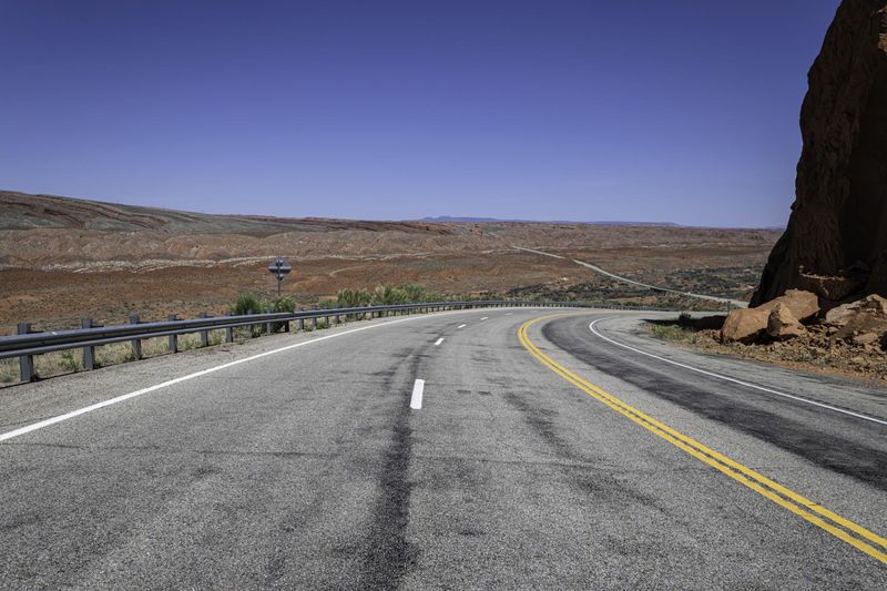 Endless Road through Utah's Desert Landscape HDRi Maps and Backplates