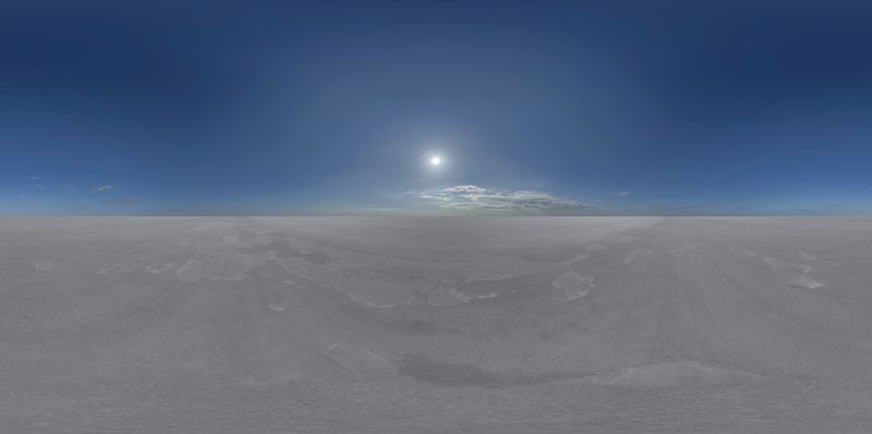 Endless Salt Flat Landscape Under Clear Sky HDRi Maps and Backplates
