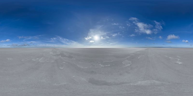 Endless Salt Flat Landscape Under a Skydome HDRi Maps and Backplates