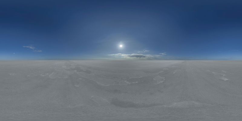 Endless Salt Flat Landscape Under a Sunny Sky HDRi Maps and Backplates