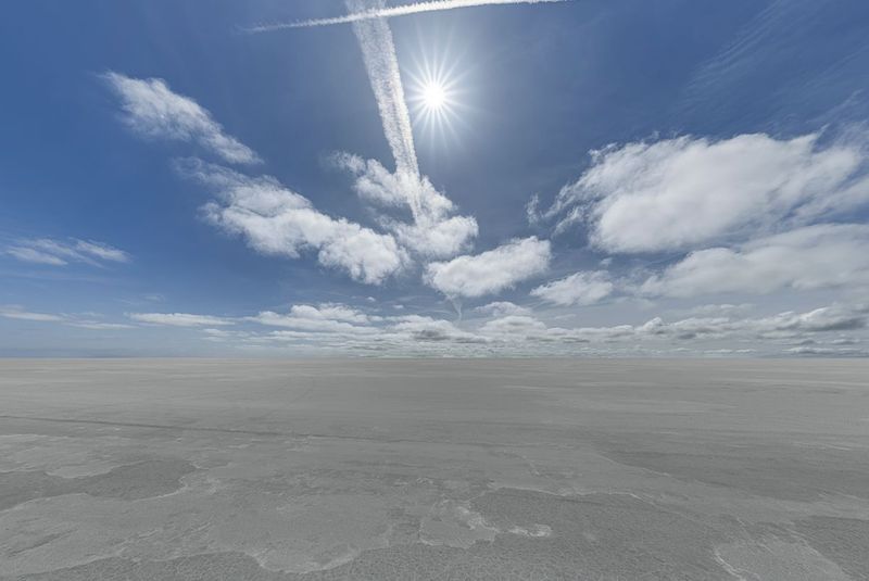 Endless Salt Flats Under a Sunny Sky HDRi Maps and Backplates