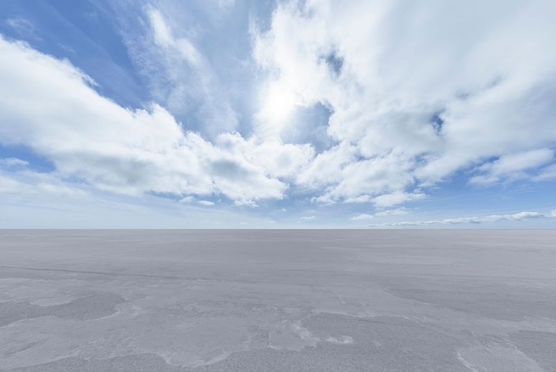 Endless Skydome: Salt Flat Under a Sunny Sky HDRi Maps and Backplates