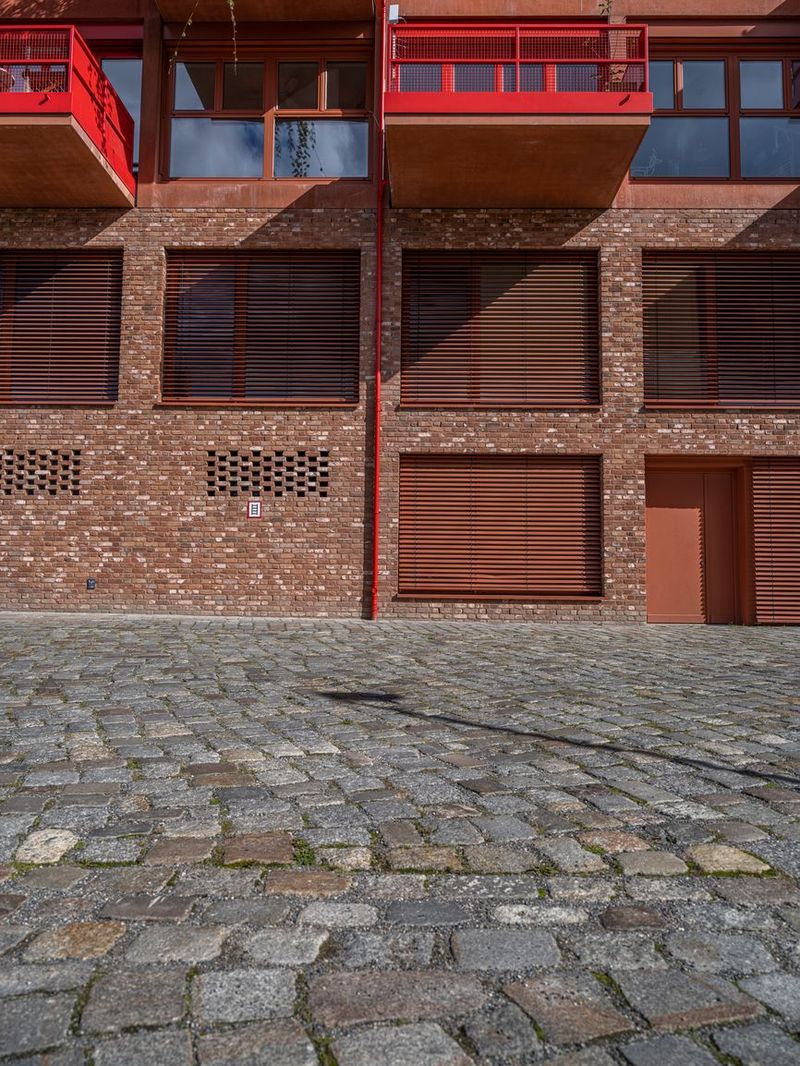 European Residential Area with Cobblestone Road HDRi Maps and Backplates