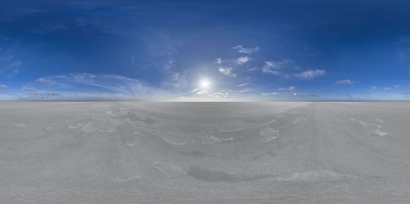 Expansive Salt Flat Under Sunny Skies HDRi Maps and Backplates