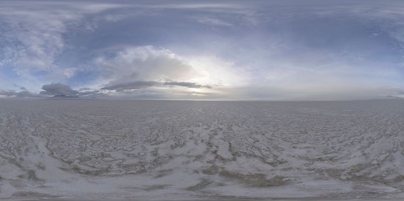 Expansive Salt Lake Landscape on a Sunny Day HDRi Maps and Backplates