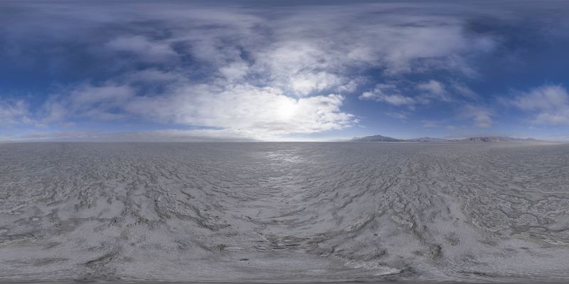 Expansive Salt Lake Landscape in Utah HDRi Maps and Backplates