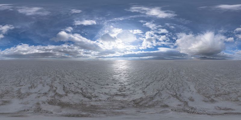 Expansive Salt Lake Landscape Under the Utah Sun HDRi Maps and Backplates