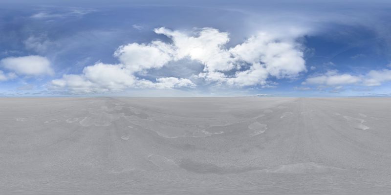 Exploring Salt Flats Under a Sunny Desert Sky HDRi Maps and Backplates