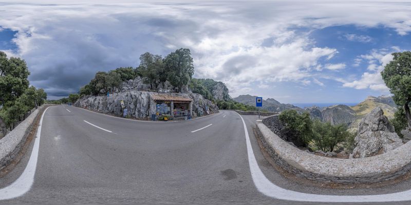 S-curve Road Through the Balearic Islands HDRi Maps and Backplates