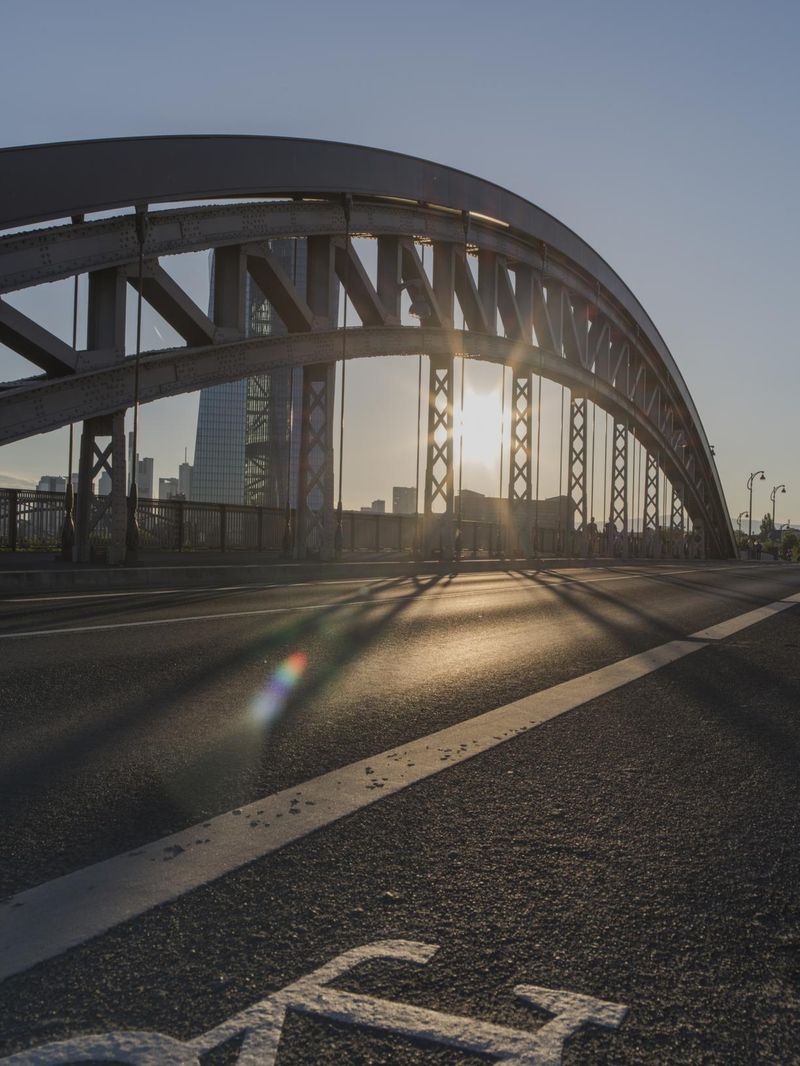 Frankfurt Cityscape: Iron Bridge on a Sunny Day - HDRi Maps and Backplates