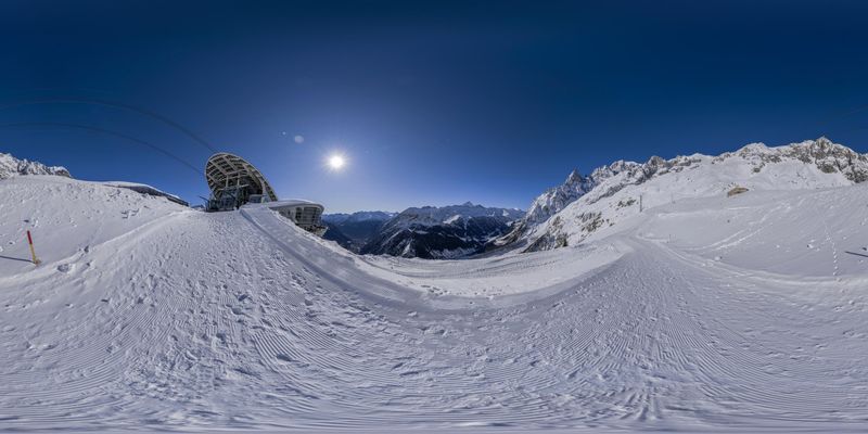 French Alps Ski Jump: A Majestic Mountain View HDRi Maps and Backplates
