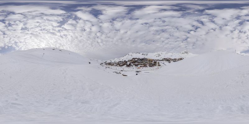 French Alps: Snowy Mountain Landscape HDRi Maps and Backplates