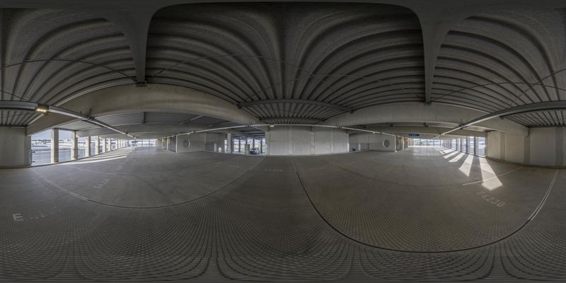 A Unique Interior Design: Empty Building with Circles in Germany HDRi ...