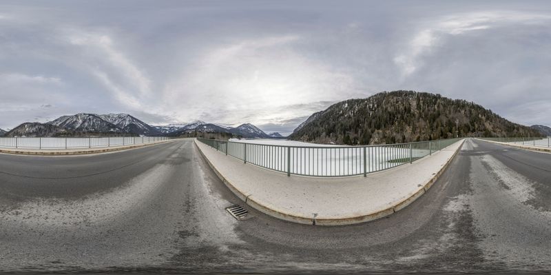 Rural Landscape in Germany: Asphalt Road HDRi Maps and Backplates