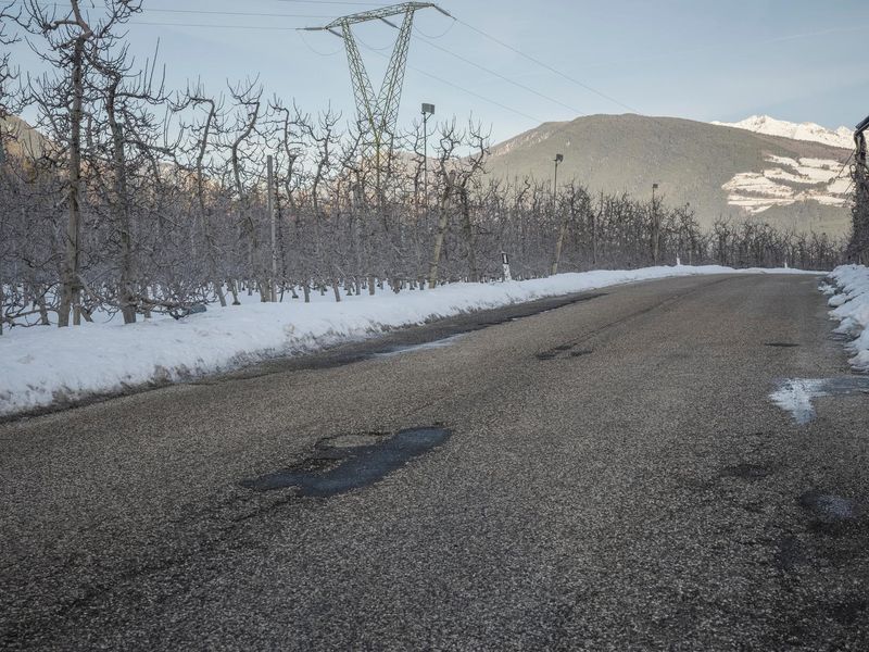 Germany's Snowy Road in the Alps with Clear Sky HDRi Maps and Backplates
