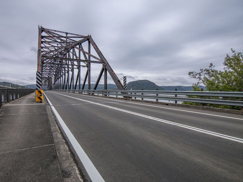 Gloomy Day: Road Bridge Under Grey Sky HDRi Maps and Backplates