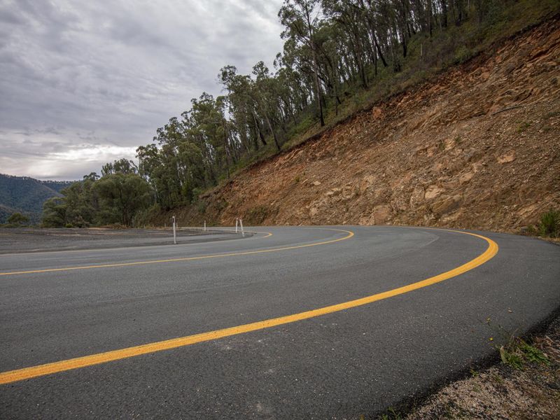 Gloomy Day on the Road: A Serene Landscape HDRi Maps and Backplates