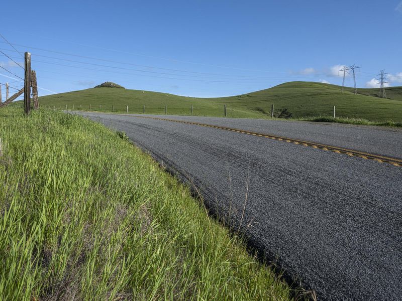 Grass Growing on Rural Road in California, USA HDRi Maps and Backplates