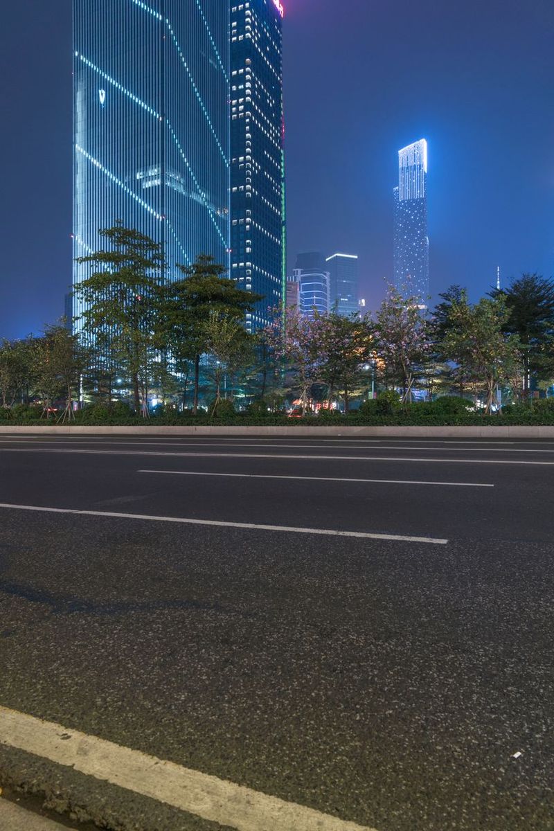 Guangzhou, China: Modern Architecture Illuminated at Night