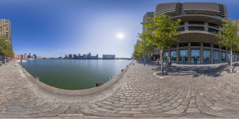 Holland Urban Walkway: A Waterfront View of Buildings HDRi Maps and ...