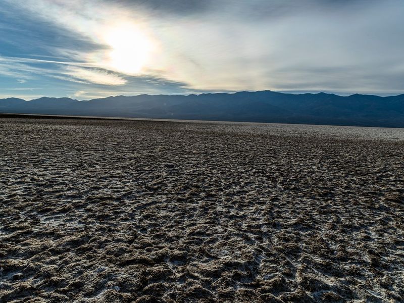 Lonely Desert Landscape at Dusk with Mountains HDRi Maps and Backplates