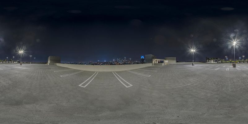 Los Angeles Cityscape: An Empty Parking Lot at Night HDRi Maps and ...