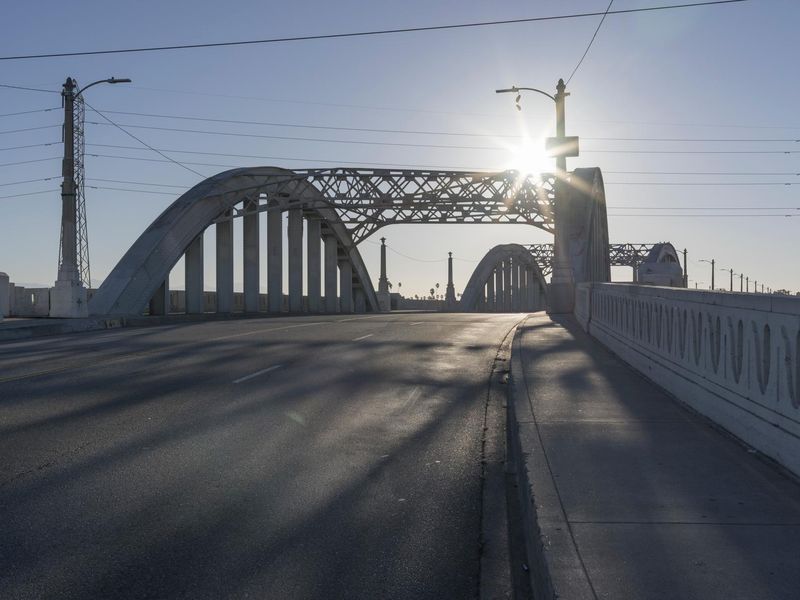 Los Angeles Sunset Bridge over Water Intersection HDRi Maps and Backplates