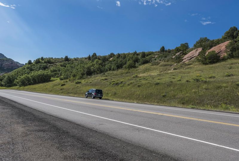 Lush Landscape: Asphalt Road on a Sunny Day HDRi Maps and Backplates