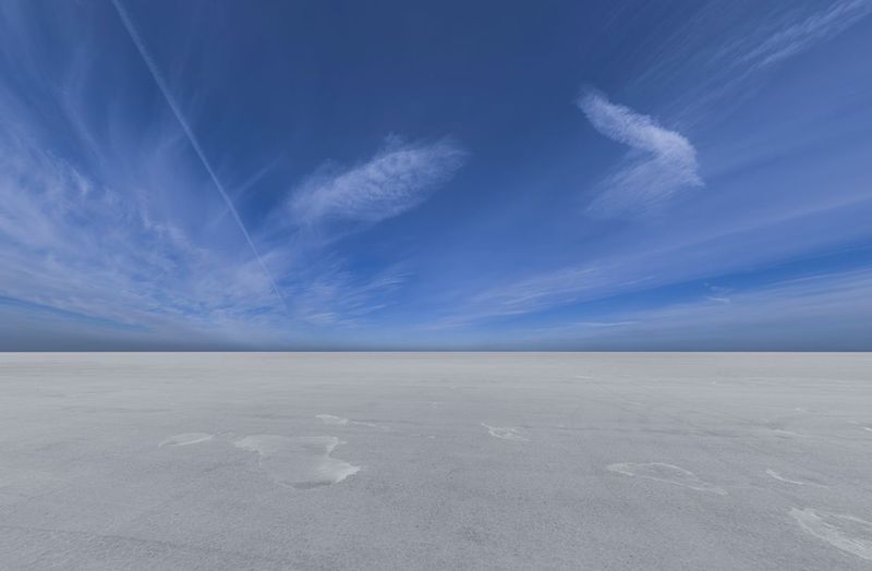Majestic Salt Lake Under Cloudless Skies HDRi Maps and Backplates