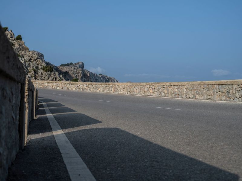 Clear Sky Over Asphalt Road in Majorca HDRi Maps and Backplates