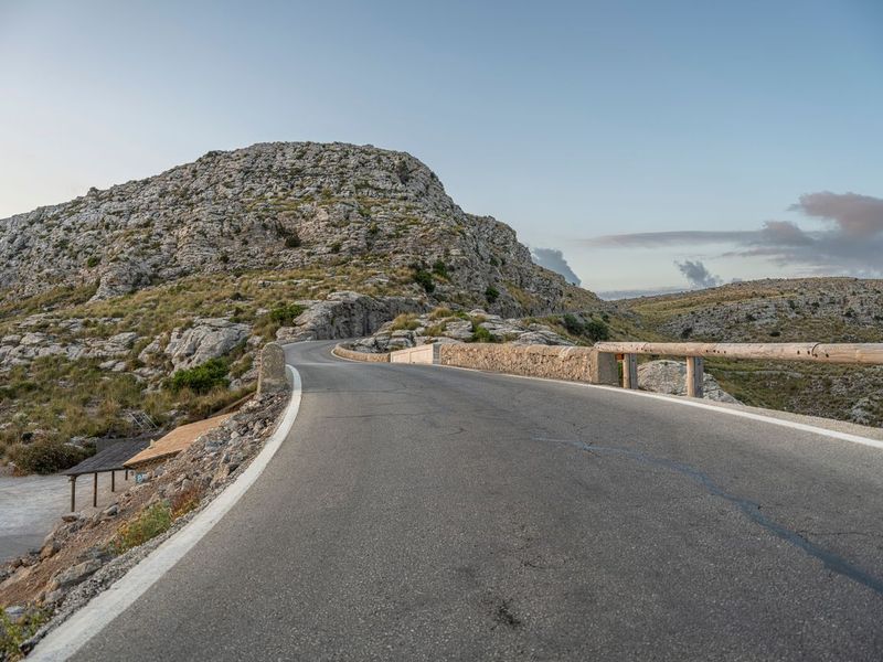 Majorca Road: Dawn Breaks Over Curved Armco Barriers
