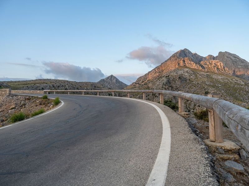 Asphalt Road in Majorca, Spain at Dawn HDRi Maps and Backplates
