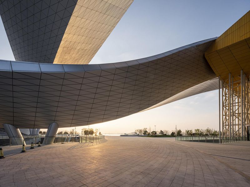 Modern Architecture in the City at Dawn HDRi Maps and Backplates