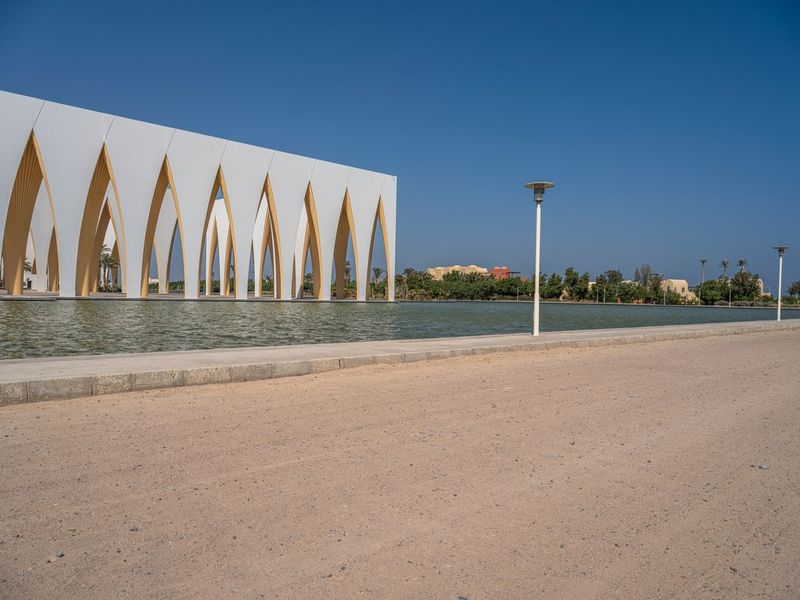 Modern Architecture Road in Egypt HDRi Maps and Backplates