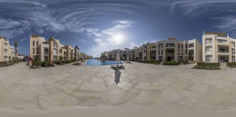 Modern Architecture in Egypt's Suburban Area HDRi Maps and Backplates