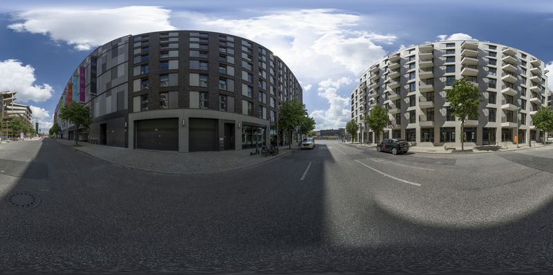 Modern Urban Road in Berlin, Germany - HDRi Maps and Backplates