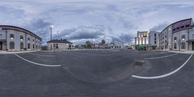 Monochromatic Cityscape at Dawn: An Empty Street HDRi Maps and Backplates