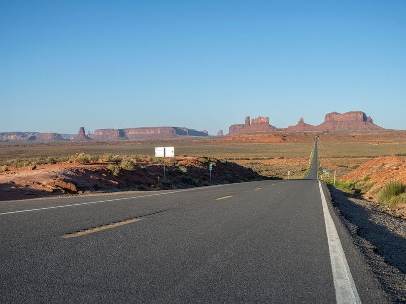 Monument Valley, Utah, USA: Dawn on the Road HDRi Maps and Backplates